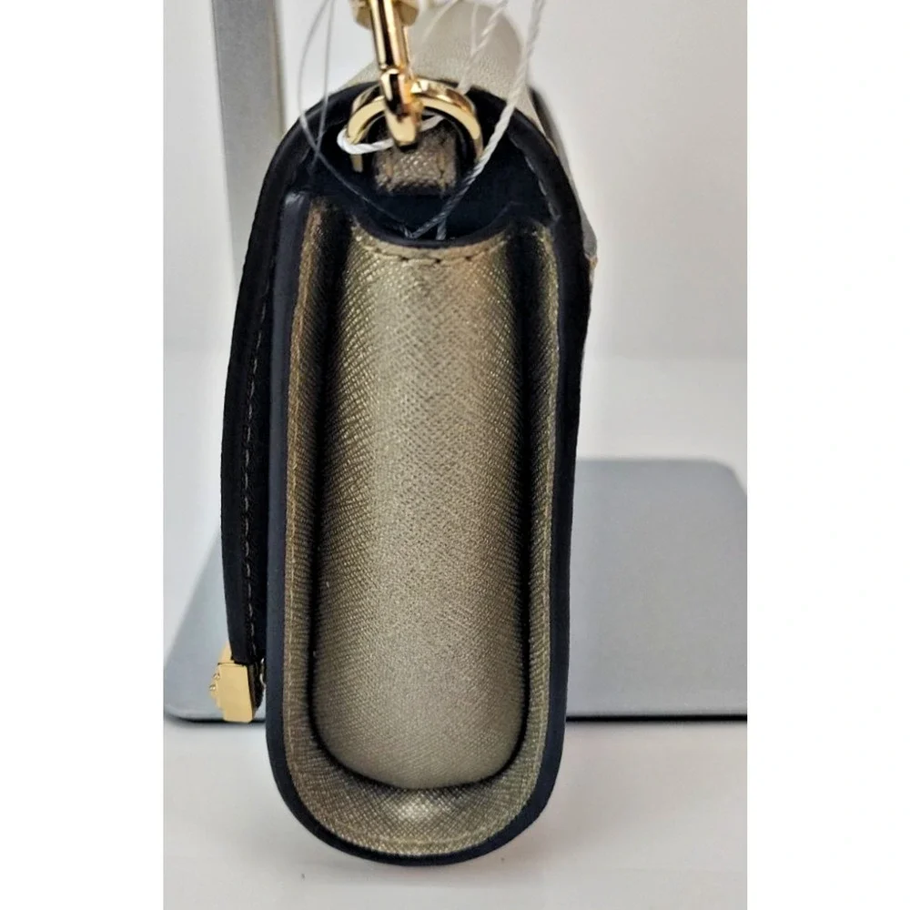 Michael Kors Mona Leather Clutch/Crossbody/Shoulder Bag - Metallic Gold - NWT